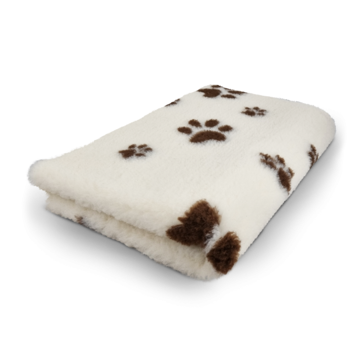 Topmast vetbed, creme bruine pootjes anti-slip 75 x 50 cm