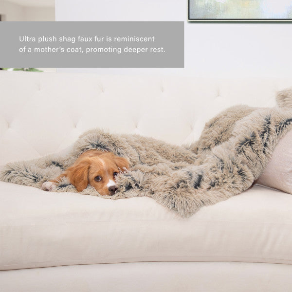 Airloft deken, blanket shag Taupe