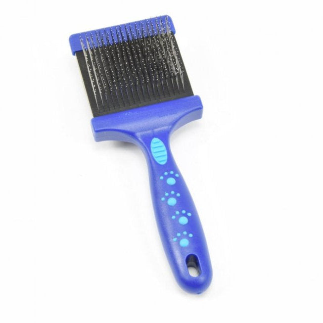 Flexibele slicker borstel blauw Tritra L
