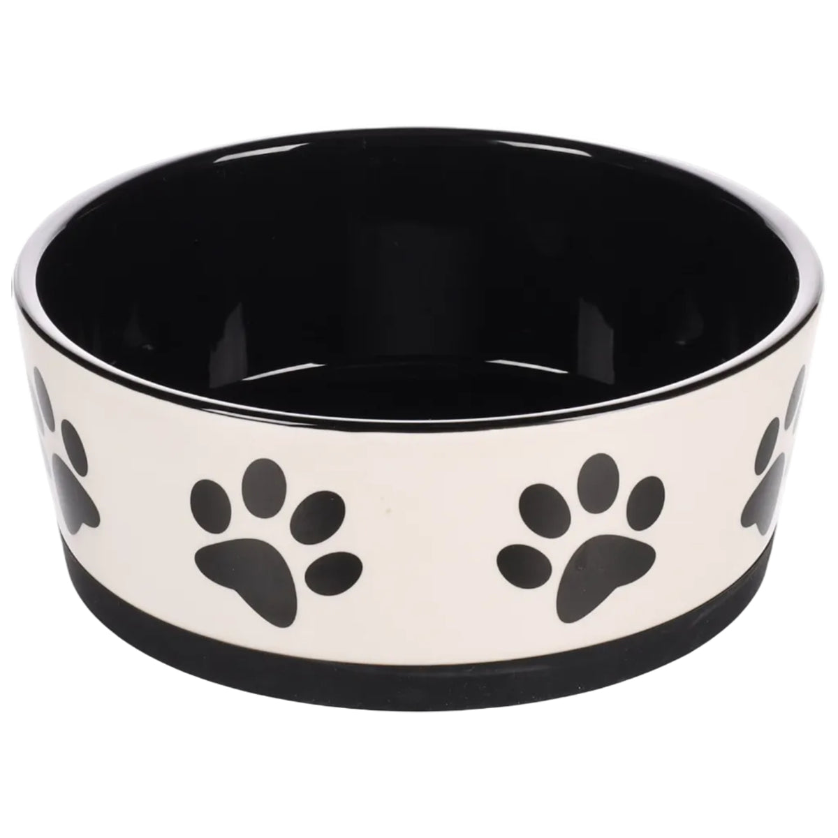 Voerbak Kenzo rond zwart en wit 14 cm