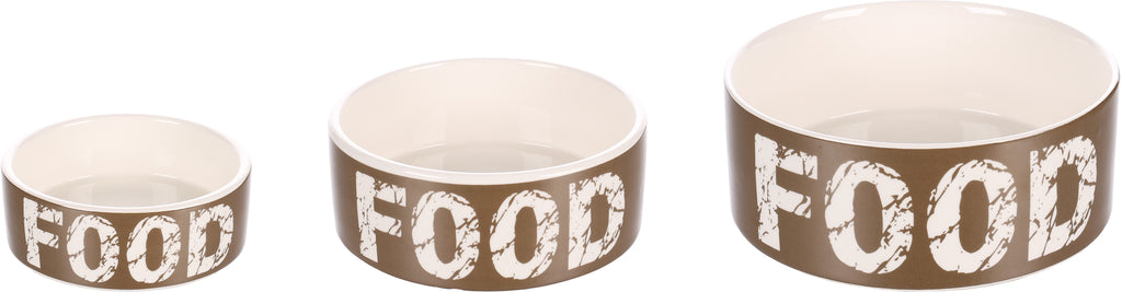 Voetbak Kyra rond taupe en wit 12,5 cm