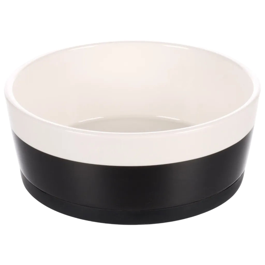 Voerbak Duke rond zwart wit 18 cm