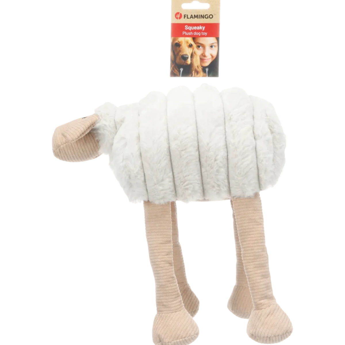 Speelgoed knuffel Ribola schaap beige liggend 38 cm