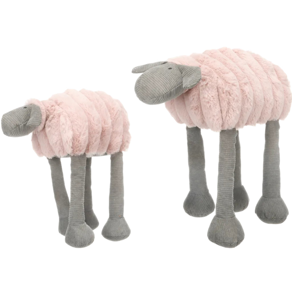 Speelgoed knuffel Ribola schaap liggend roze 30 cm