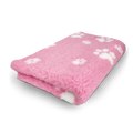 Topmast vetbed roze met witte pootjes 100 x 75 cm