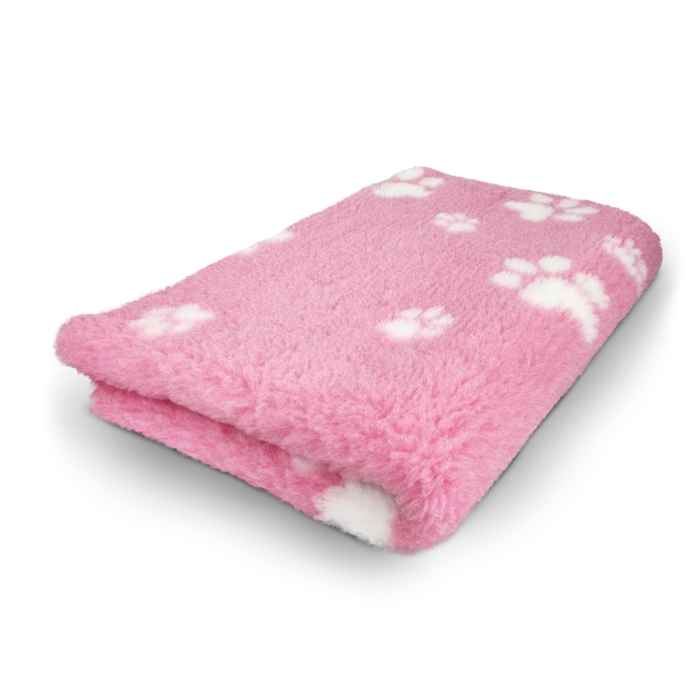 Topmast vetbed roze met witte pootjes 150 x 100 cm