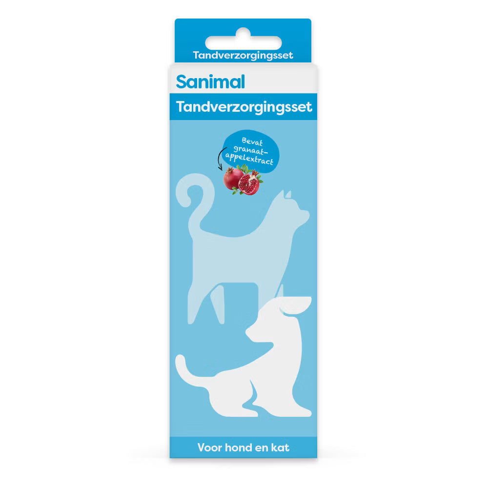 Sanimal Tandpasta set met tandenborstel en vingerborstel